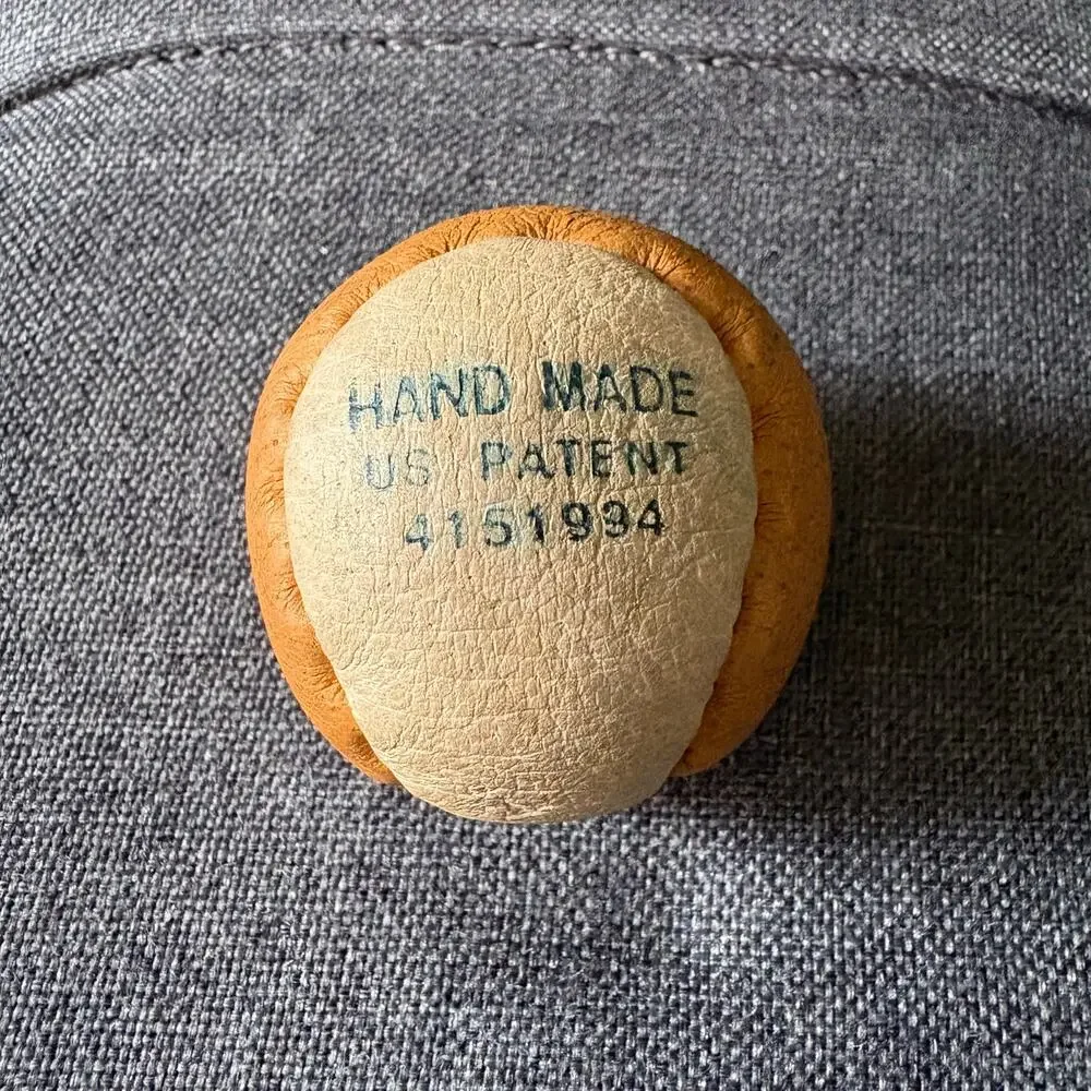 Vintage Hacky Sack Official Footbag Tan Leather 2-Panel Hand Made - 1980s Wham-O